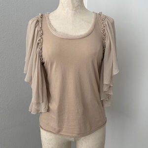 Marni Cream Ruffle Sleeve Blouse - Size M